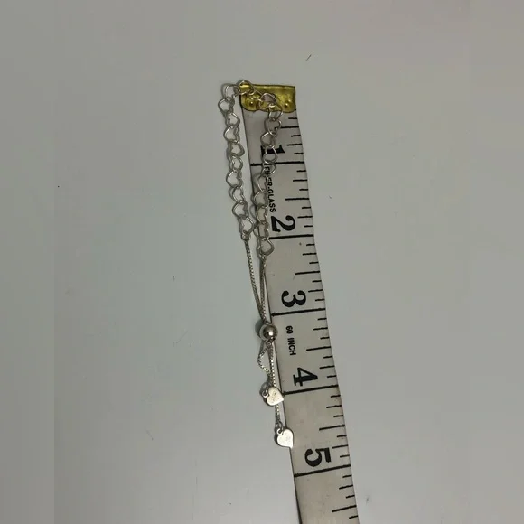 By KA 1772 Sterling Silver Open Hearts Chain Adjust. Bolo Slide 925 Bracelet - Picture 8 of 9